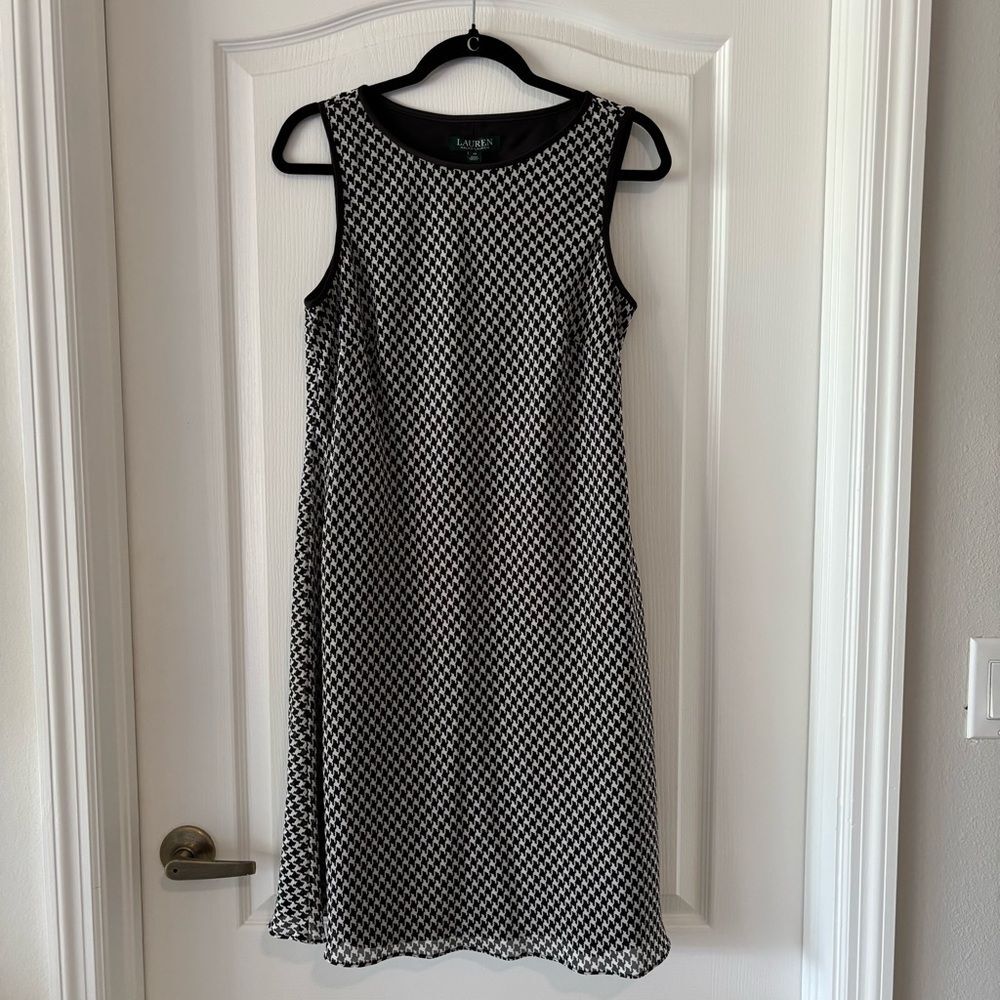 Ralph Lauren Houndstooth Sleeveless Dress Sz 10 NWT